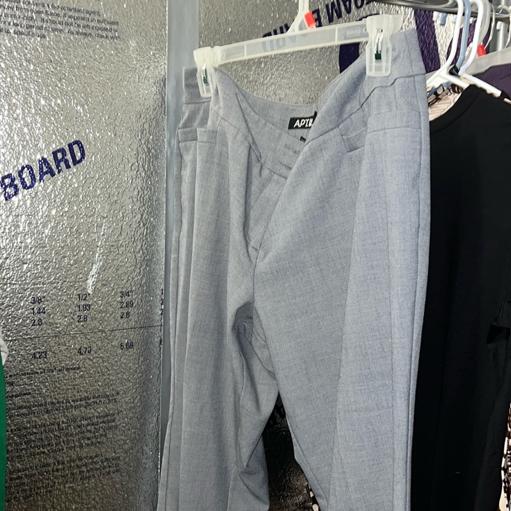 APT. 9 medium gray dress pants size petite 14 like New.